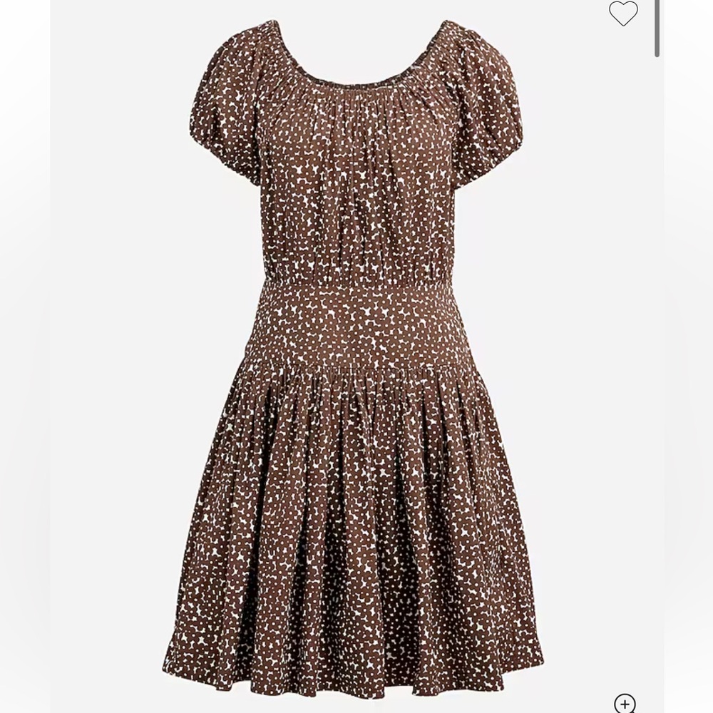J. Crew Brown and White Mini Dress